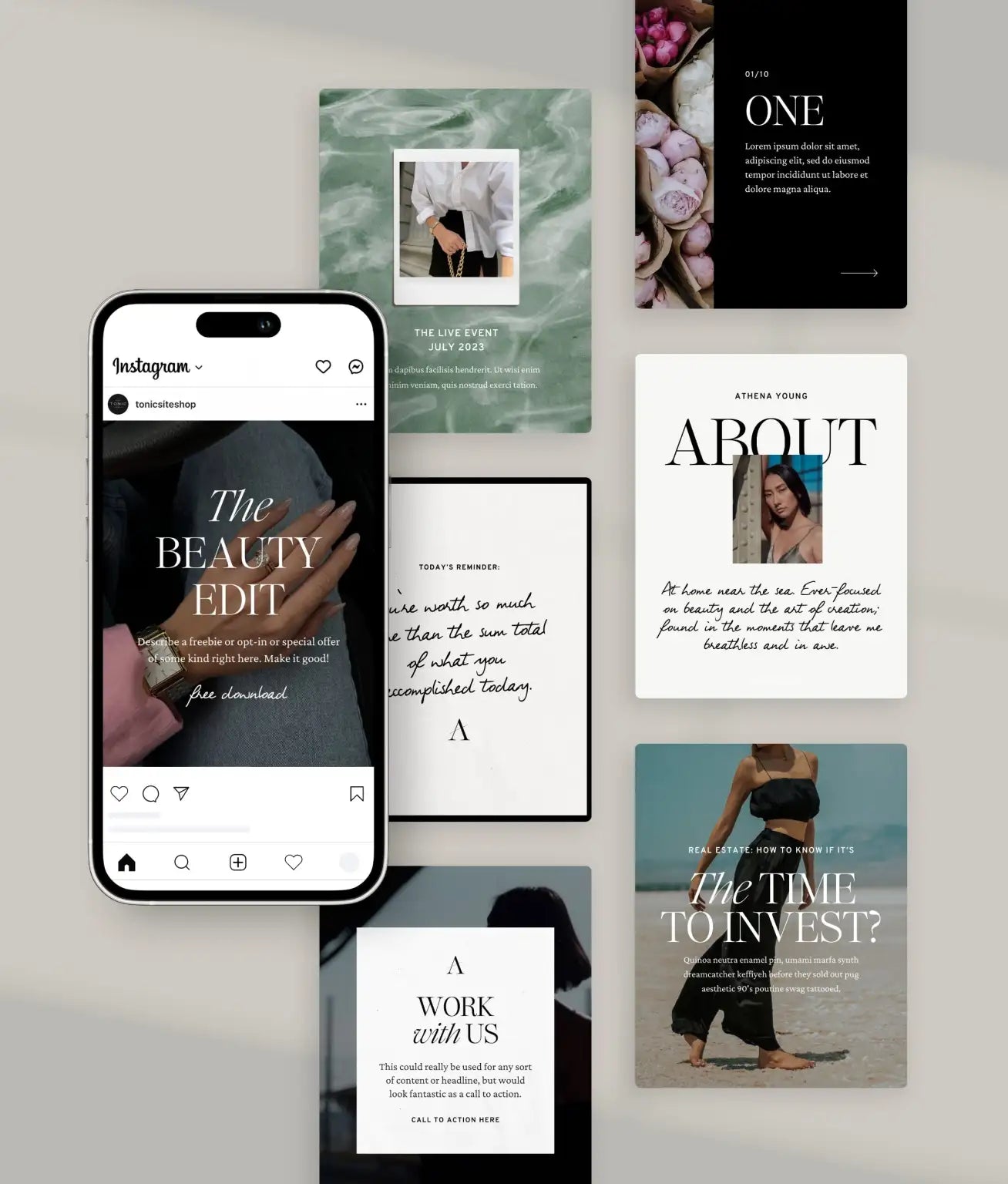 Amaretto Sour Social Media Canva Templates - Modern Market
