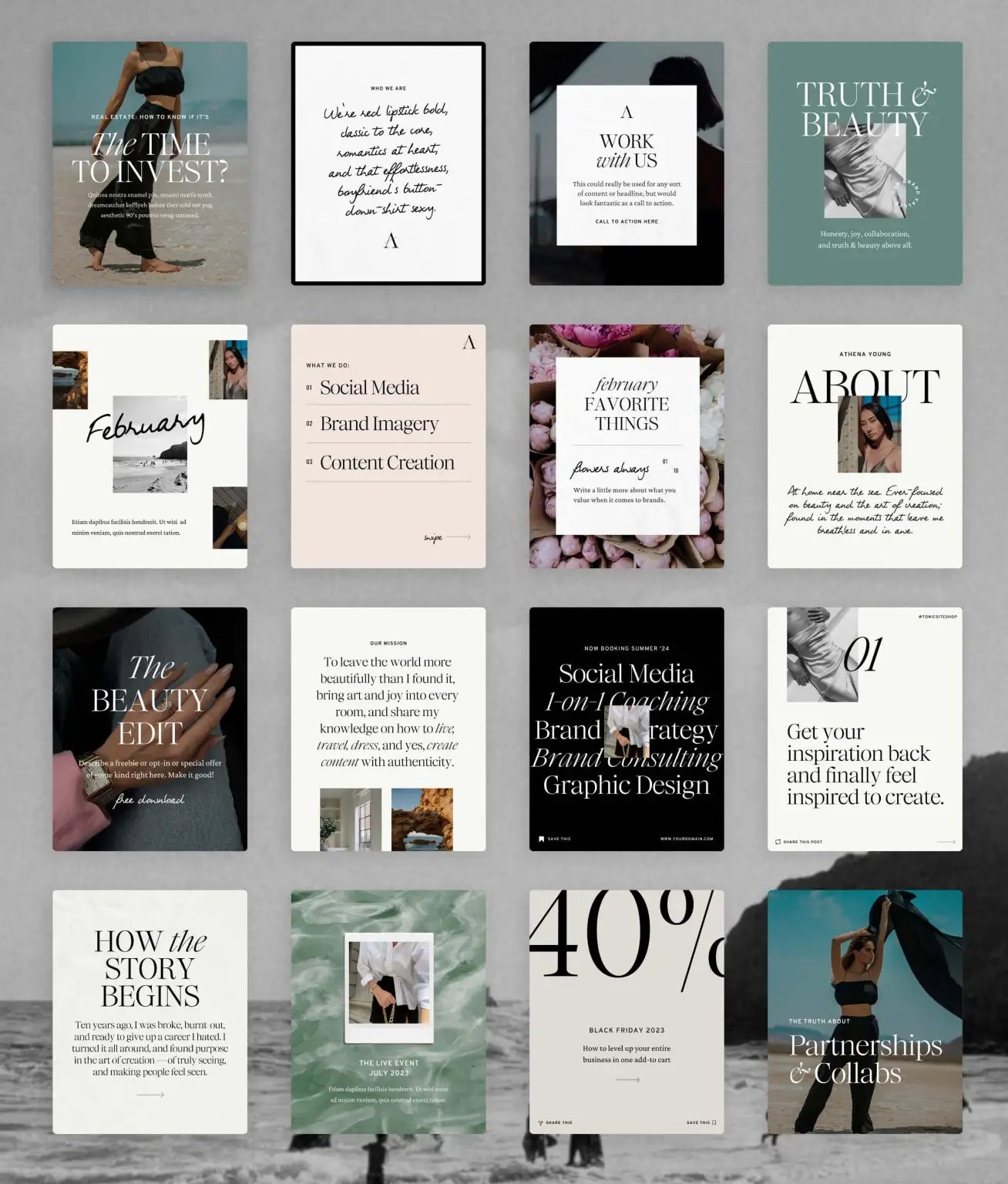 Amaretto Sour Social Media Canva Templates - Modern Market