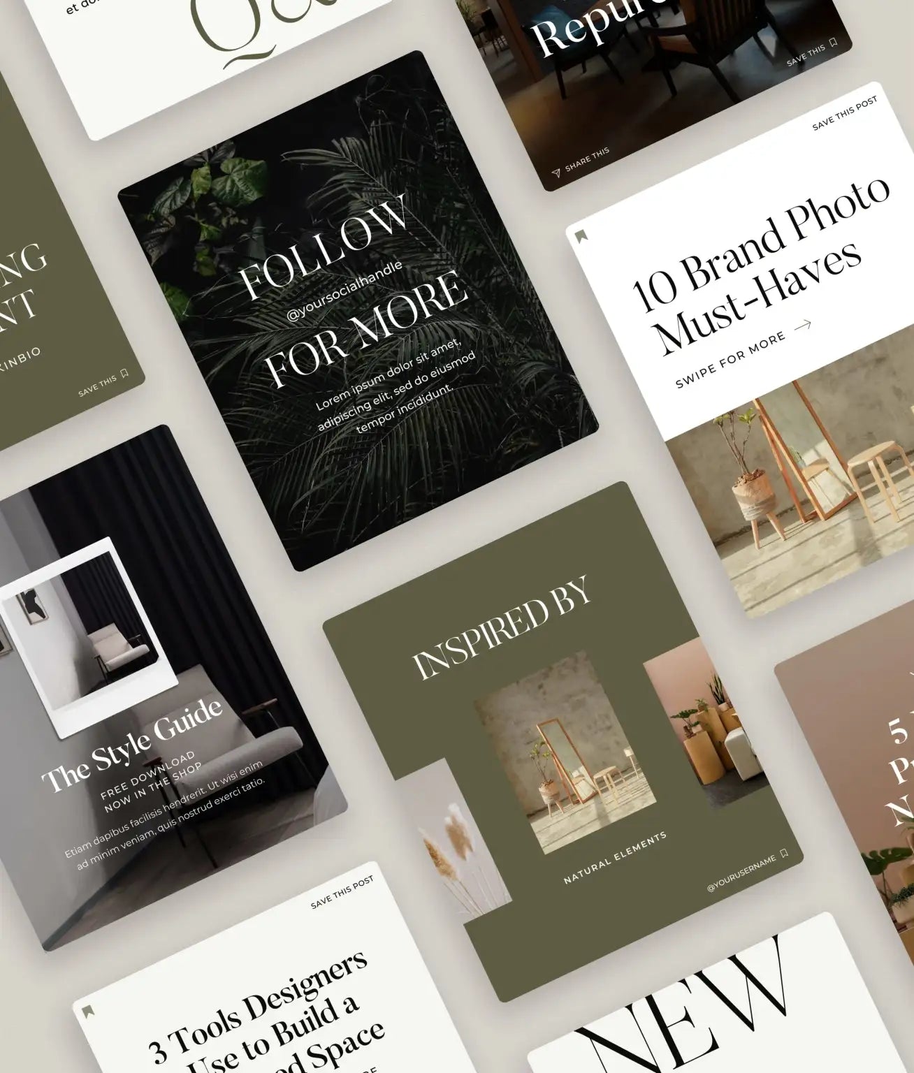 Lita Grey Social Media Canva Templates - Modern Market