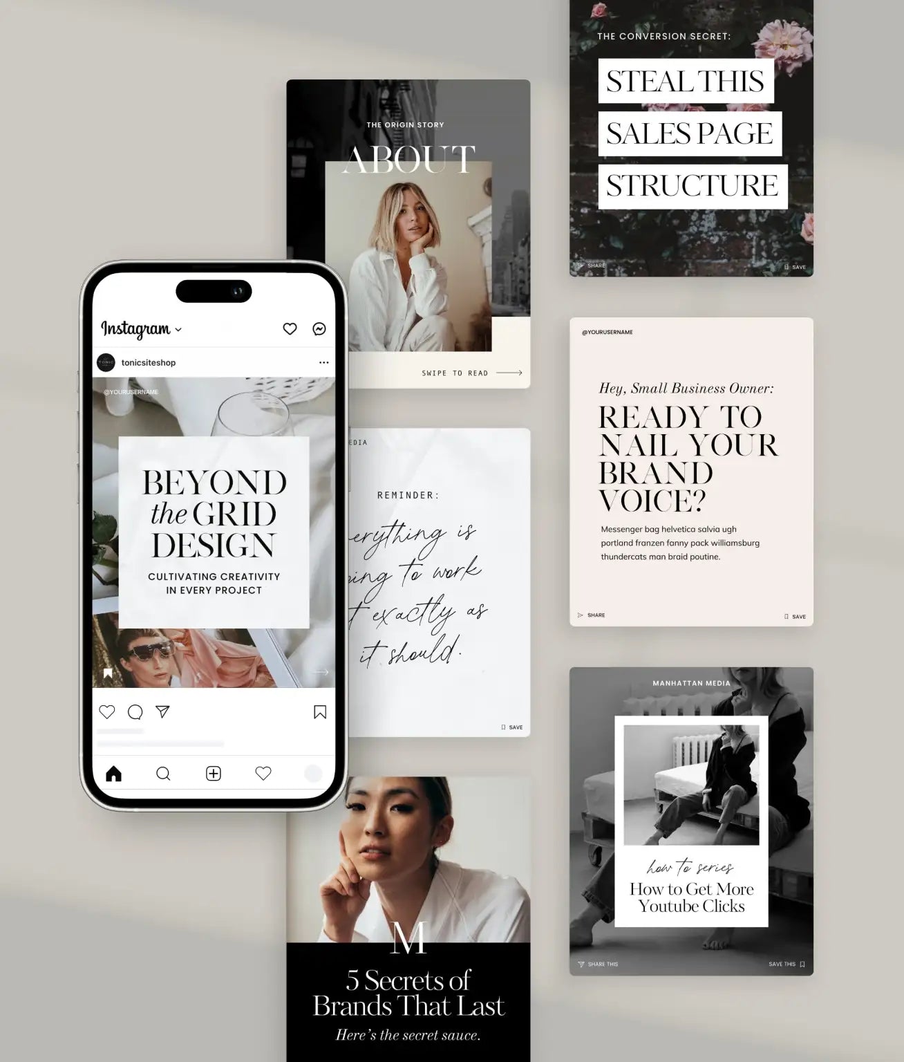 Manhattan Social Media Canva Templates - Modern Market