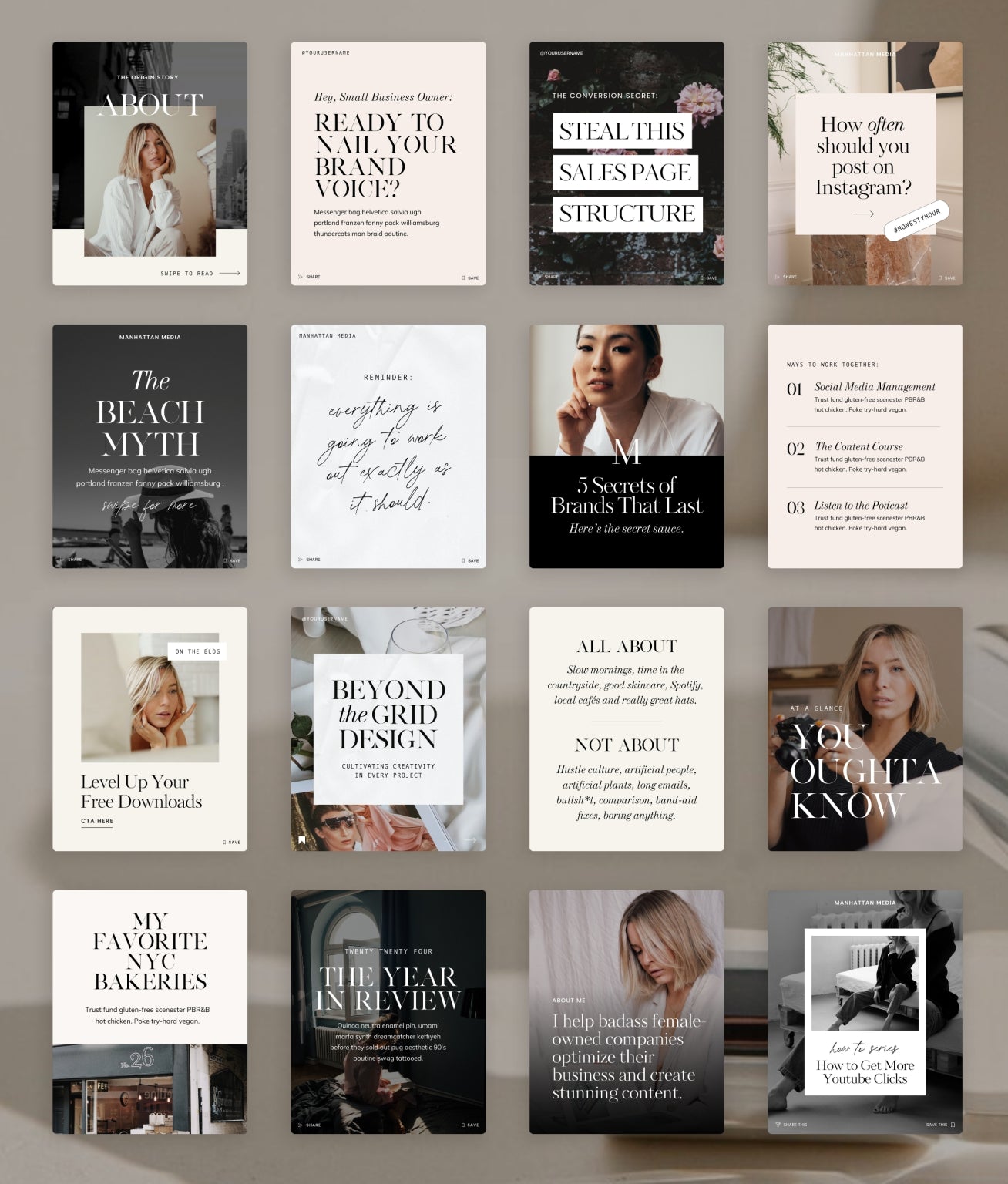 Manhattan Social Media Canva Templates - Modern Market