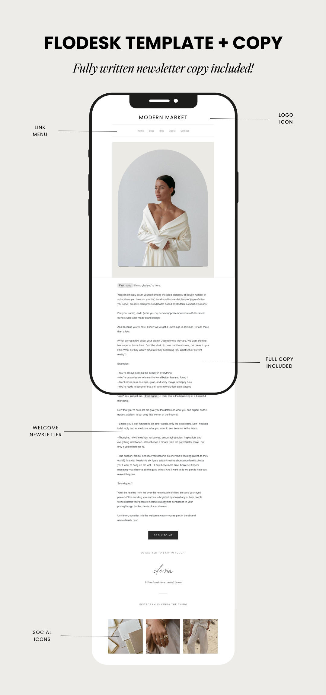 Email Welcome Sequence Flodesk Template - Modern Market